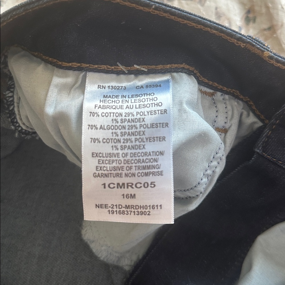 Lee Midnight Blue Regular Fit Mid rise Capri  Denim Jeans size 16 - Picture 7 of 7